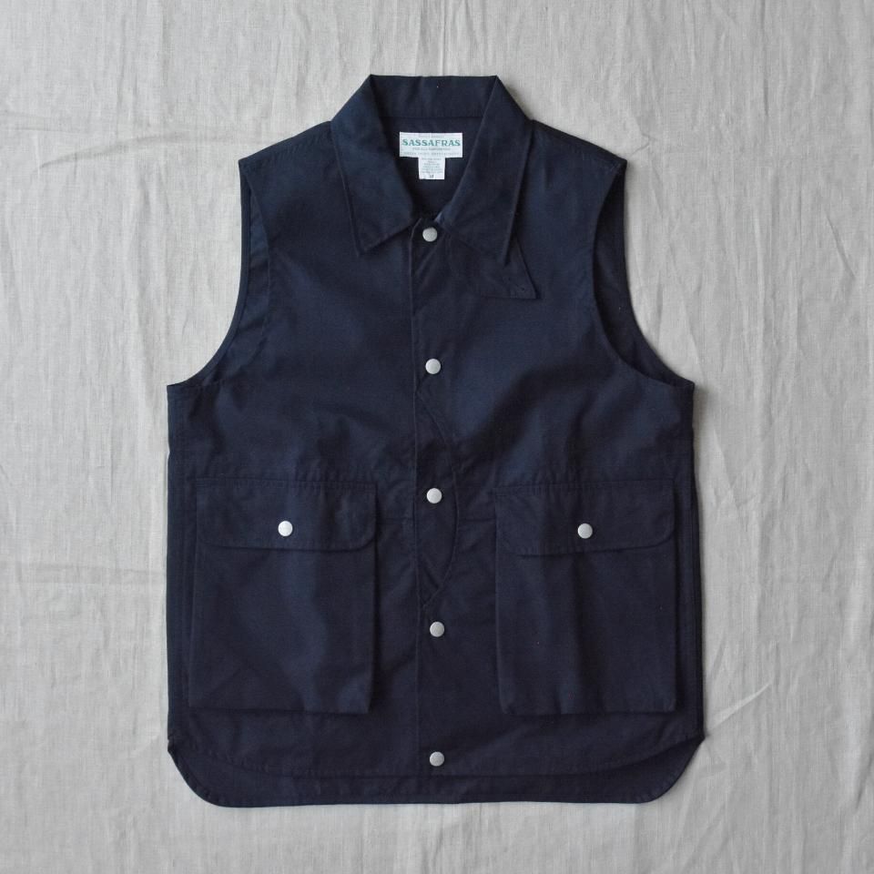 SASSAFRAS（ササフラス）PLANT HUNTER VEST ネイビー（Weeds Poplin
