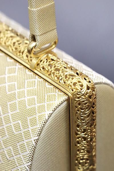 銀座【G-1717】東京神田胡蝶製 フォーマル 草履・バッグセット 金色