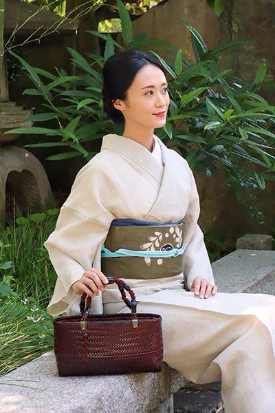 R-803】京都衿秀 近江麻織 帯揚げ 紺鼠色 - 銀座きもの青木｜長く大切