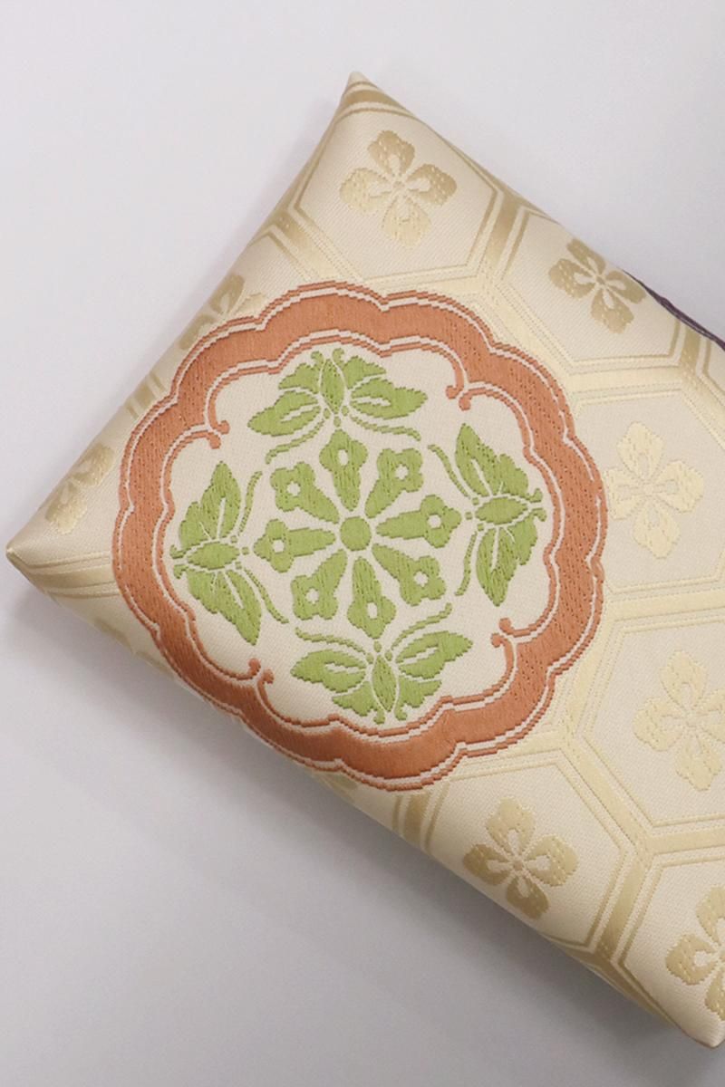 G-2867】数寄屋袋 唐織 薄香色 雪輪花文 - 銀座きもの青木｜長く大切に