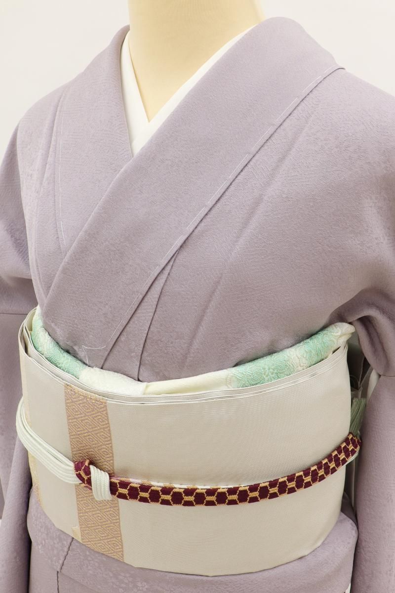 銀座【C-2894】色無地 薄色 紗綾形に花の地紋（反端付） :身丈154.5/裄