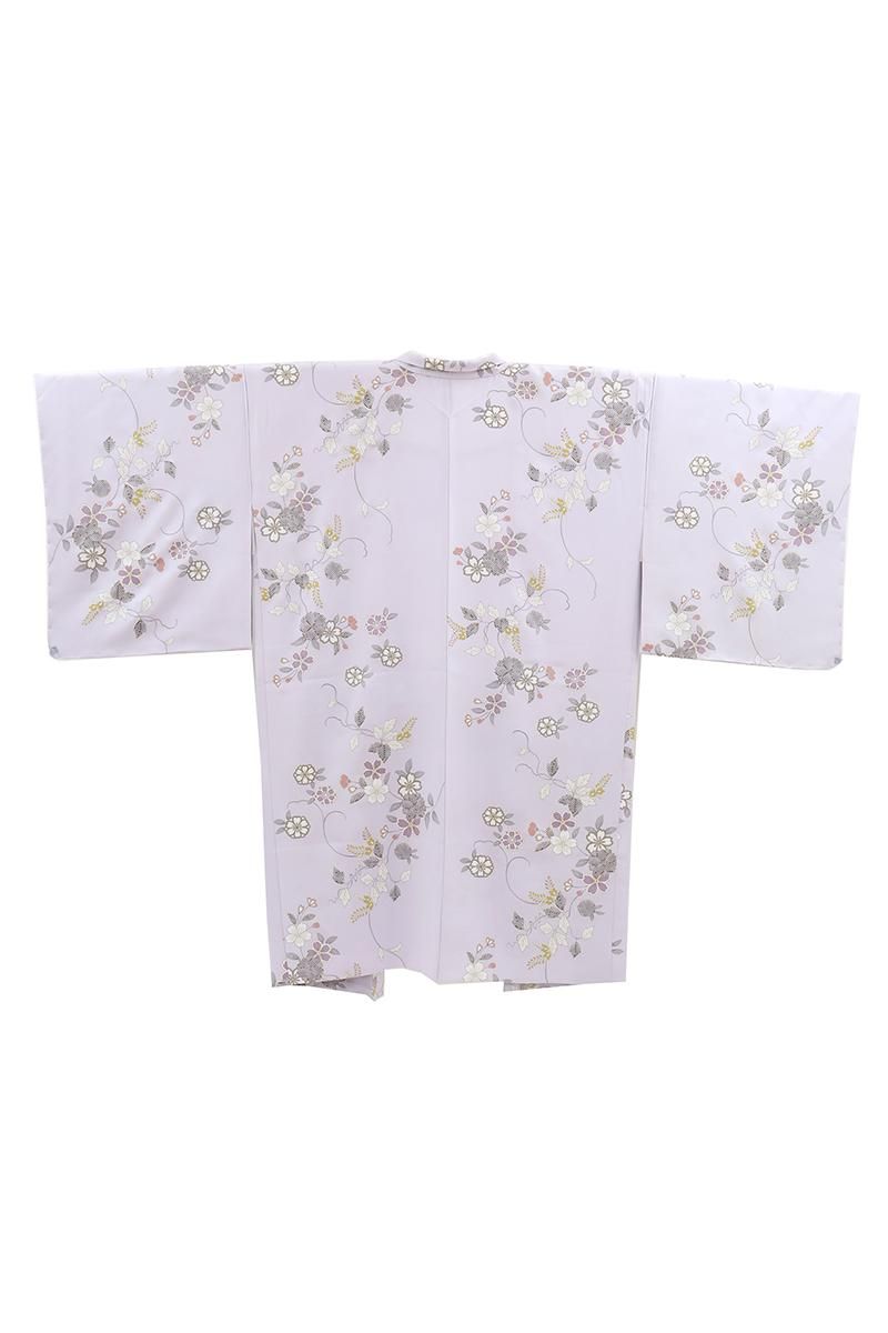 銀座【E-2114】羽織 紫色系 藤や桜など :身丈101/裄69 - 銀座きもの