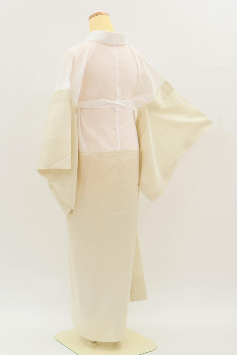 F-666】衿秀製 き楽っく 長襦袢 「千花」 白茶（N） - 銀座きもの青木