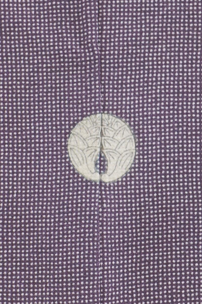 銀座【C-3018】伝統工芸士 服部光擴 染一ッ紋 江戸小紋 紫色系 角通し