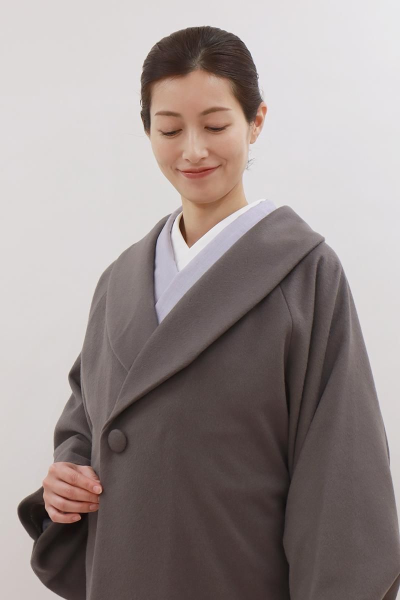 E-2141】カシミア混 和装コート 消炭色 無地（N） - 銀座きもの青木
