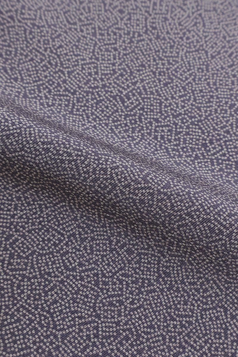 銀座【C-3155】染一ッ紋 単衣 両面染め 江戸小紋 藤鼠色 開運招福