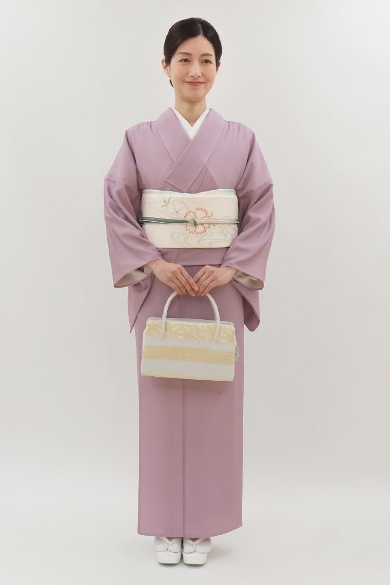 銀座【C-3128】単衣 江戸小紋 紅藤色 鮫文（反端付）:身丈161/裄67.5