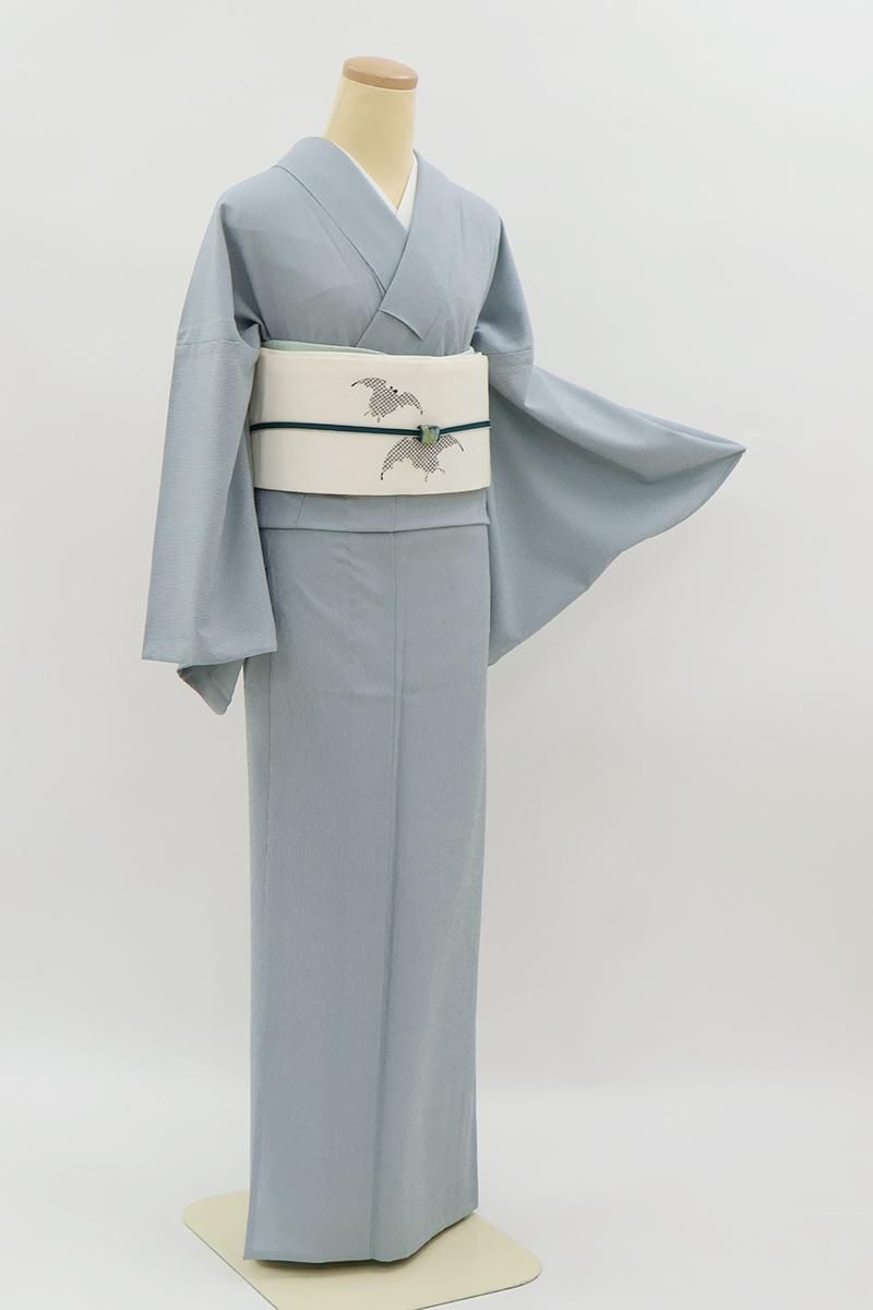 銀座【C-3164】単衣 江戸小紋 わすれな草色 万筋:身丈168/裄72 - 銀座