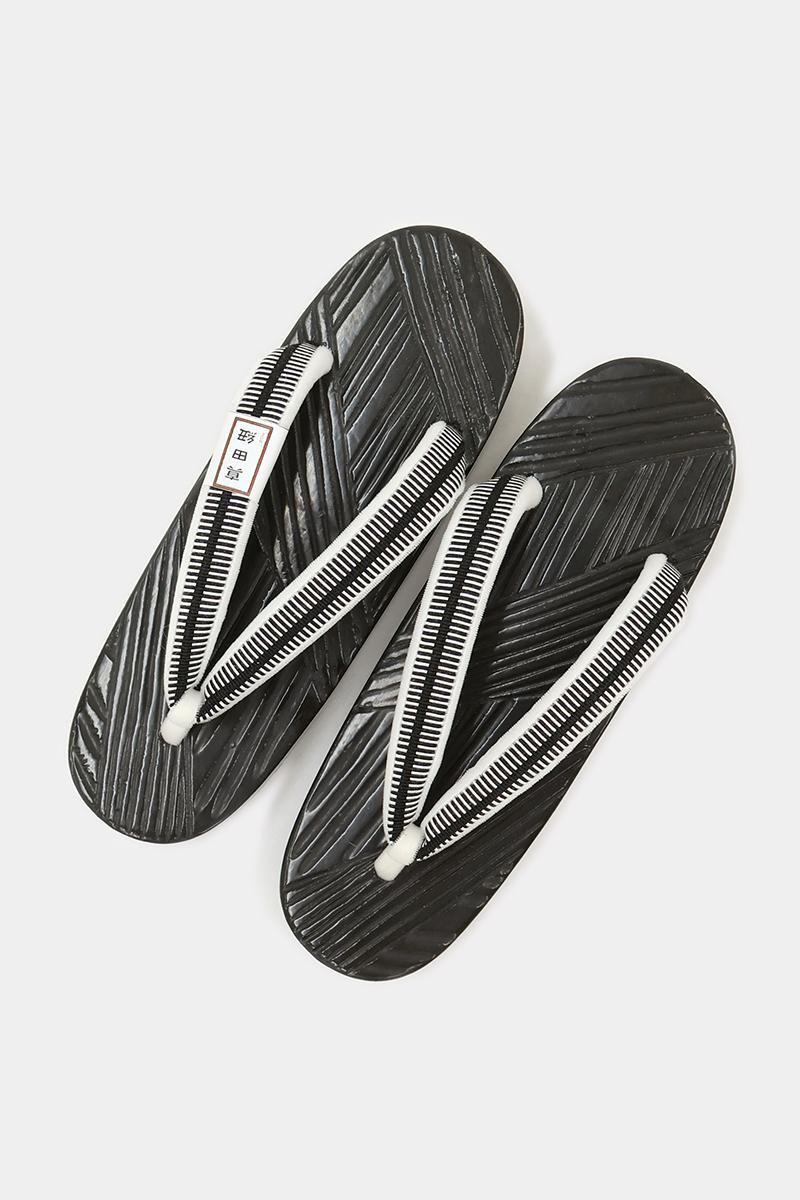 G-3273】衿秀製 桐台塗り下駄 真田紐鼻緒（Mサイズ） - 銀座きもの青木