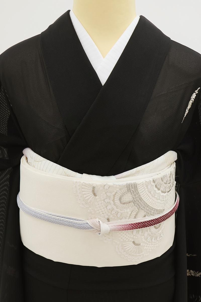 銀座【L-8252】夏 刺繍 袋帯 白色 装飾華文 - 銀座きもの青木｜長く