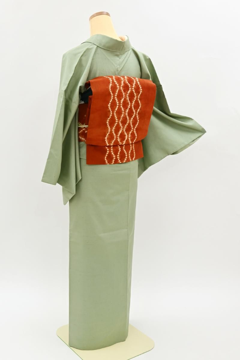 銀座【A-4184】本加賀友禅 岡本幸治 白山工房製 牛首紬地 無地 威光