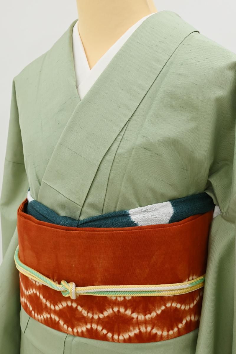 銀座【A-4184】本加賀友禅 岡本幸治 白山工房製 牛首紬地 無地 威光