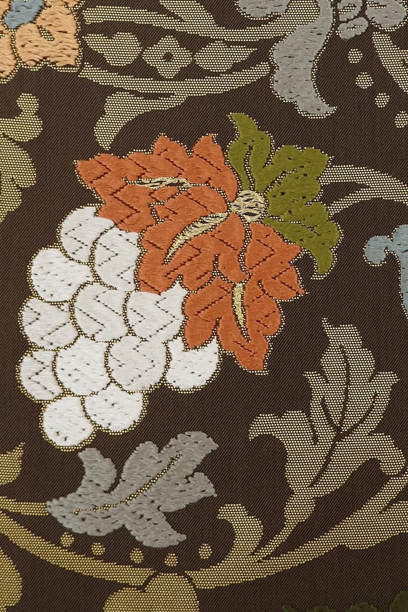 銀座【帯5767】西陣 織文意匠鈴木製 袋帯 唐綾錦「唐花豊穣文様