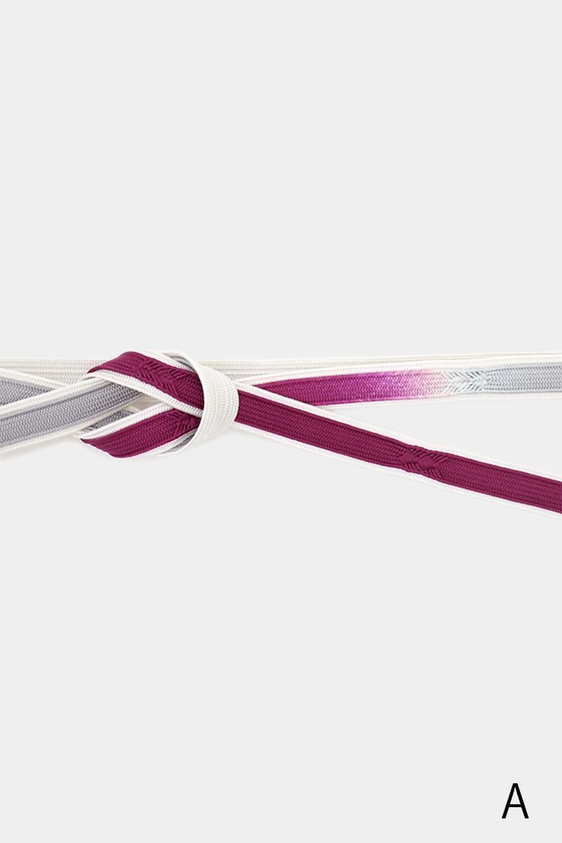 J-073】衿秀製 帯締め 二重高麗組 柄入片暈かし：A~Dよりお選