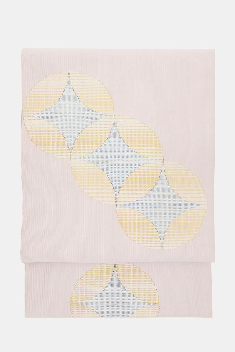 銀座【帯5798】人間国宝 細見華岳作 爪掻本綴 八寸名古屋帯（栞 桐箱付