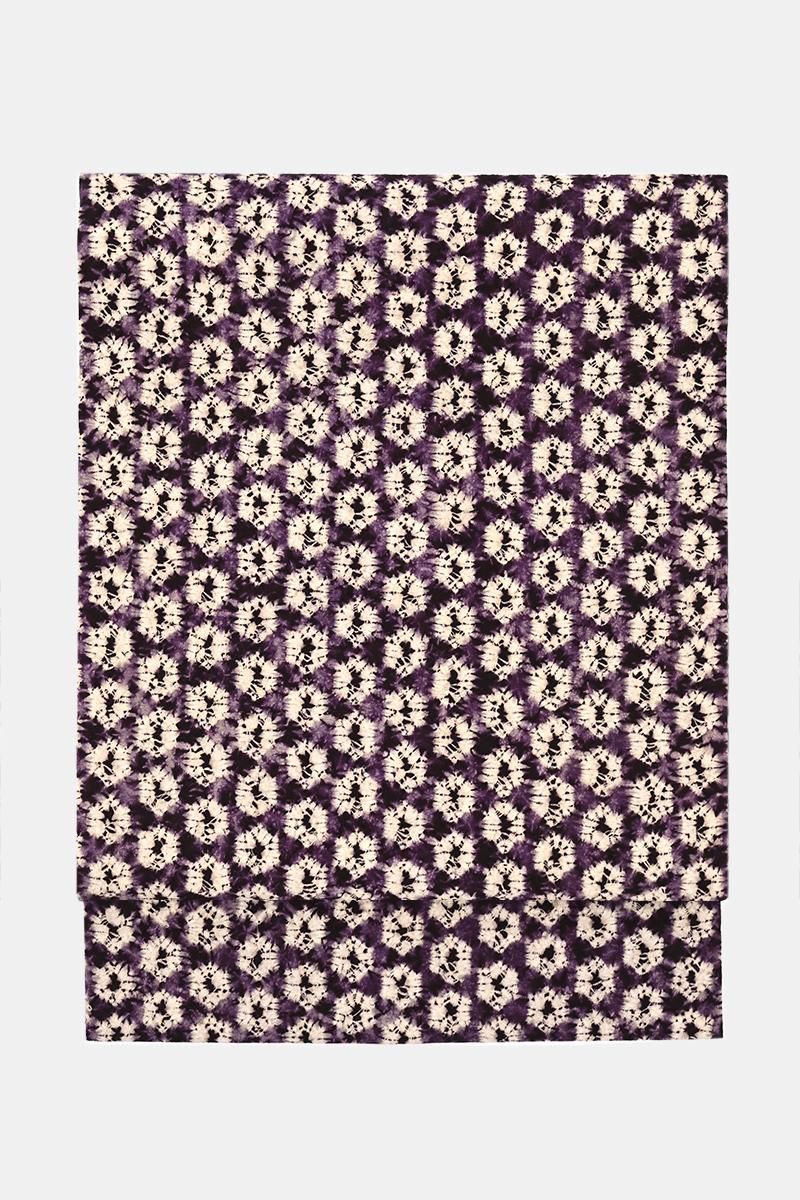 銀座【帯5834】草紫堂製 南部絞紫根染 名古屋帯 - 銀座きもの青木