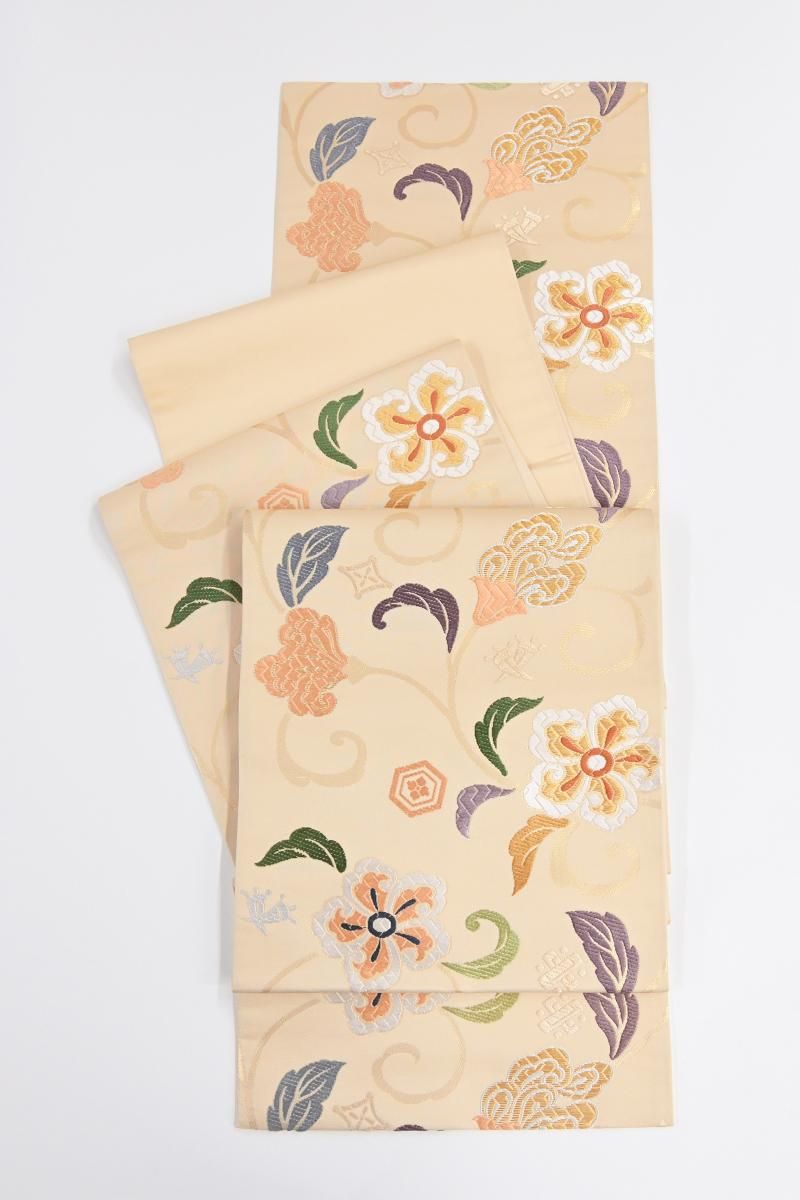 銀座【L-8725】袋帯 麹色 花唐草文 - 銀座きもの青木｜長く大切に着