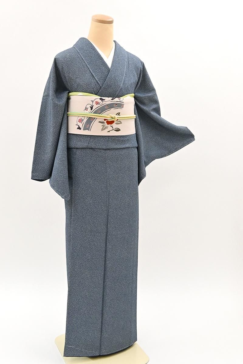 銀座【C-3462】江戸小紋 紺鳶色 開運縁起文様（落款入・反端付） :身丈