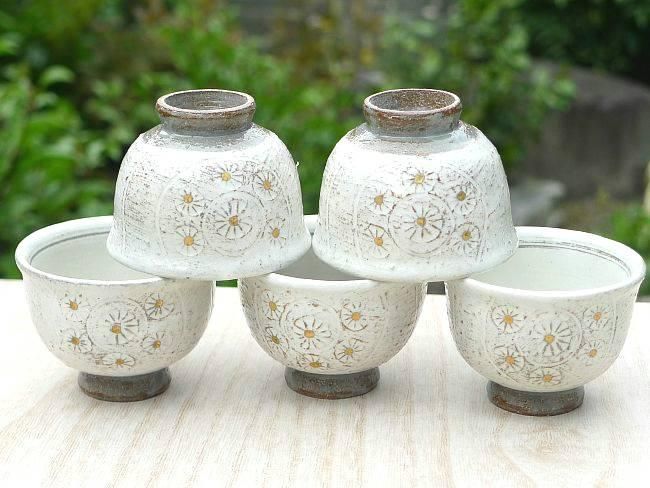 俵手金彩煎茶碗揃え - 京焼清水焼 松韻堂