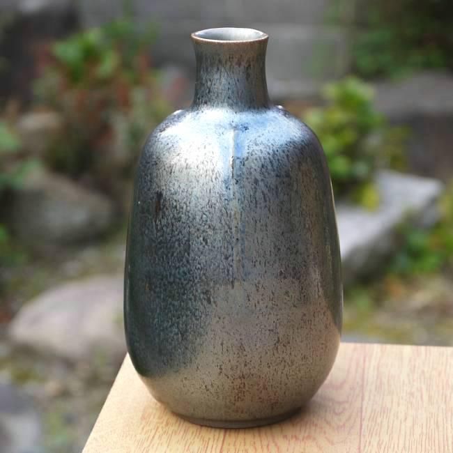 燿変銀漿天目徳利 鎌田幸二 - 京焼清水焼 松韻堂