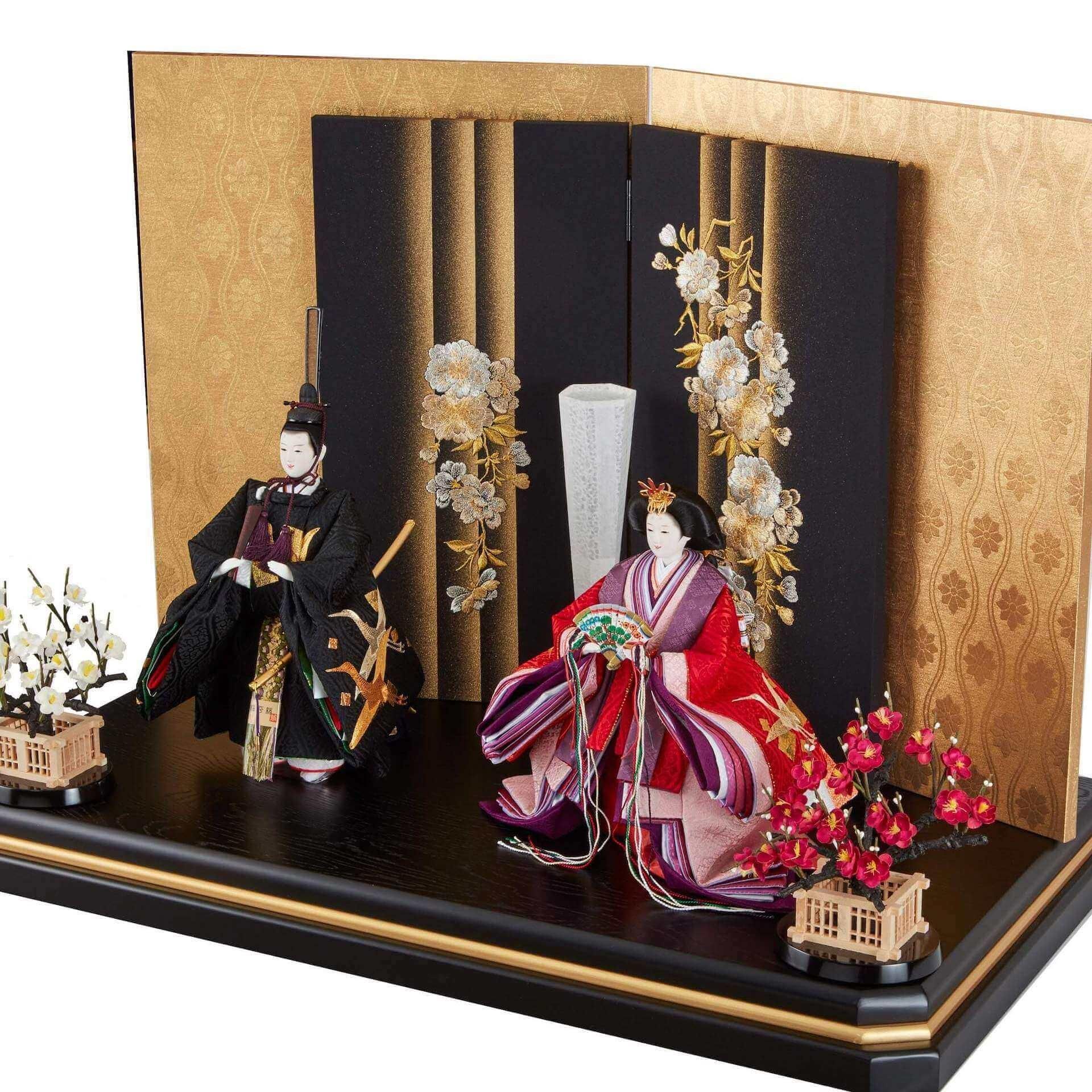 雛人形 立ち雛 恵林雛 二重屏風