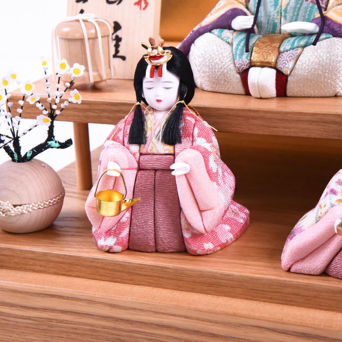 木目込人形 桃山雛 五人飾り タモ丸ケース 木村一秀