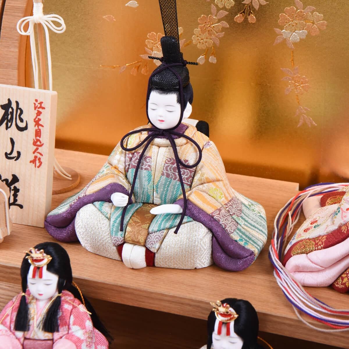 木目込人形 桃山雛 五人飾り タモ丸ケース 木村一秀