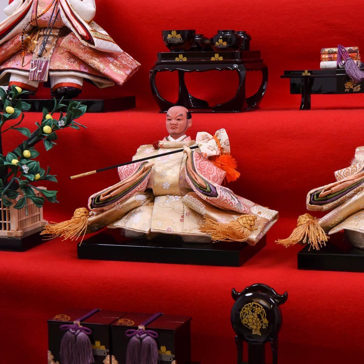 ひな壇 7段飾り 40号 スチール 毛氈付き ディスプレイ用 ひな壇 7