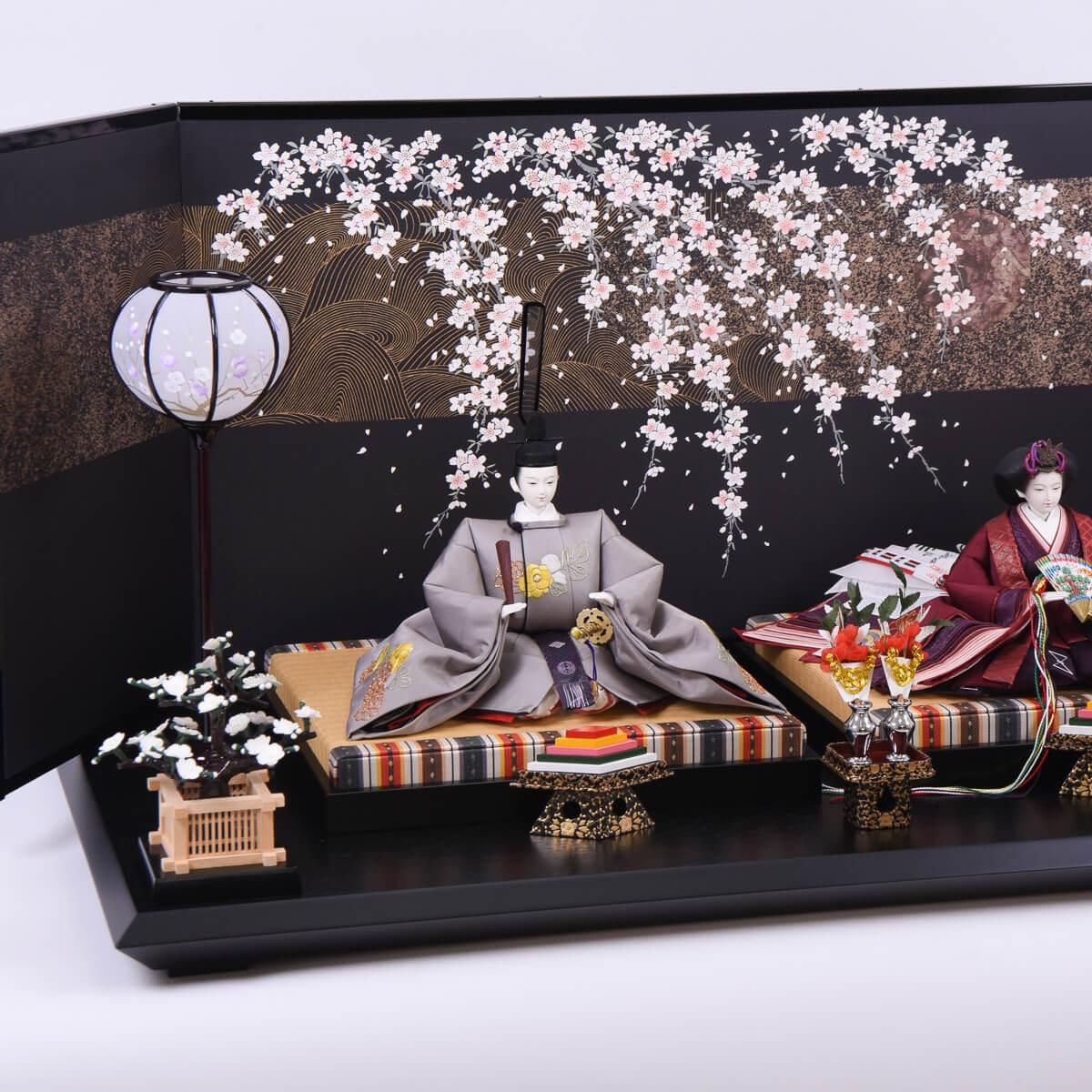 手刺繍本仕立十番親王飾り 彩描頭 清水久遊