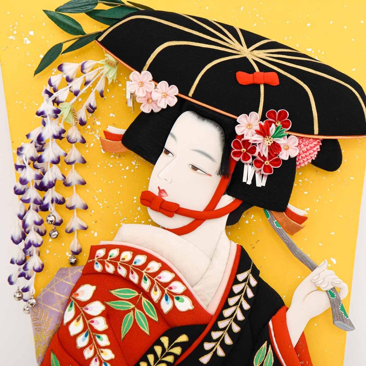 25号 手作り押絵羽子板 藤娘 むさしや豊山 羽子板単品 展示品 - 雛人形