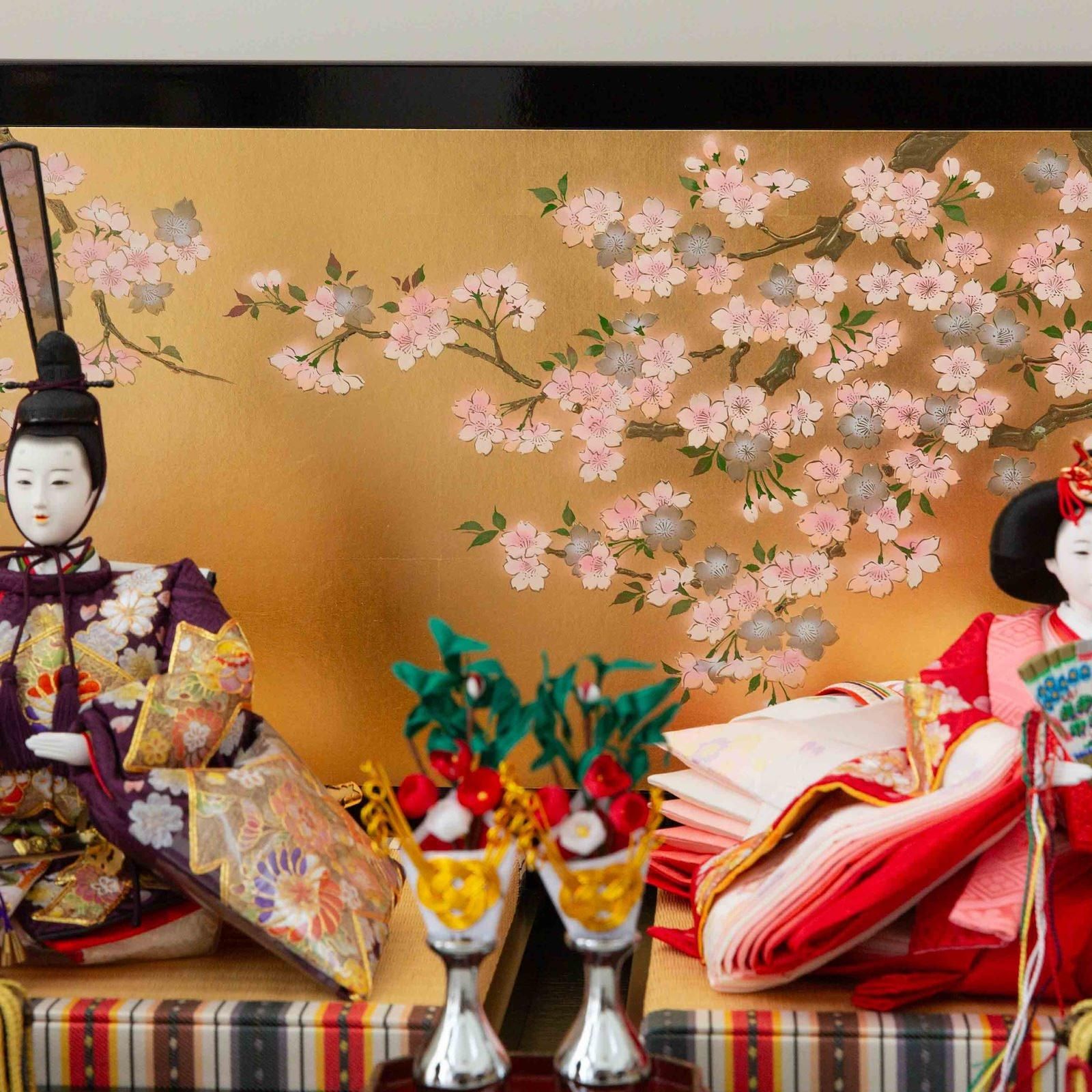 雛人形 金彩金駒刺繍 松皮取に辻が花文様 小出松寿 市川伯英