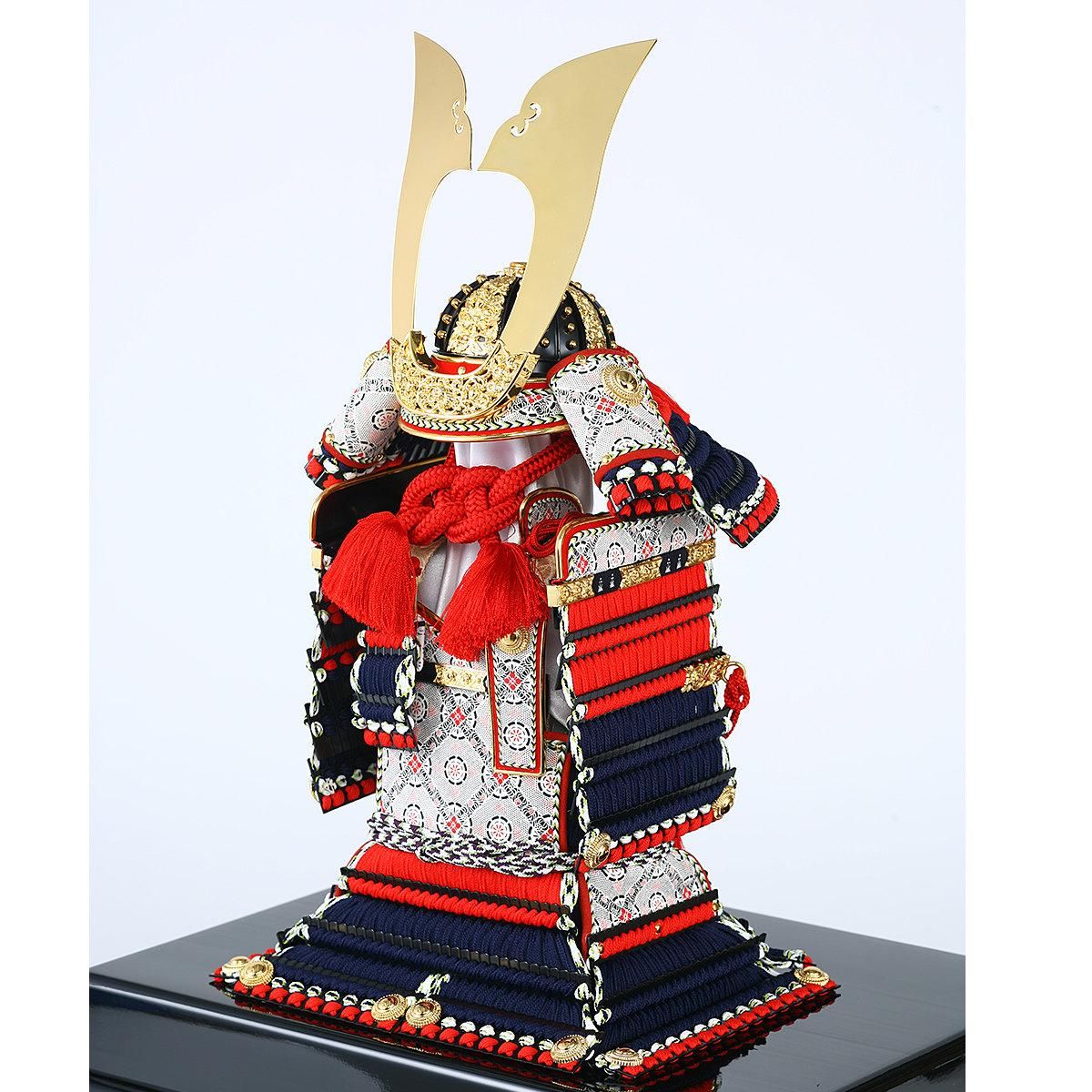 鎧飾り 奉納飾 10号 紺糸威肩赤大鎧 造形甲冑力石