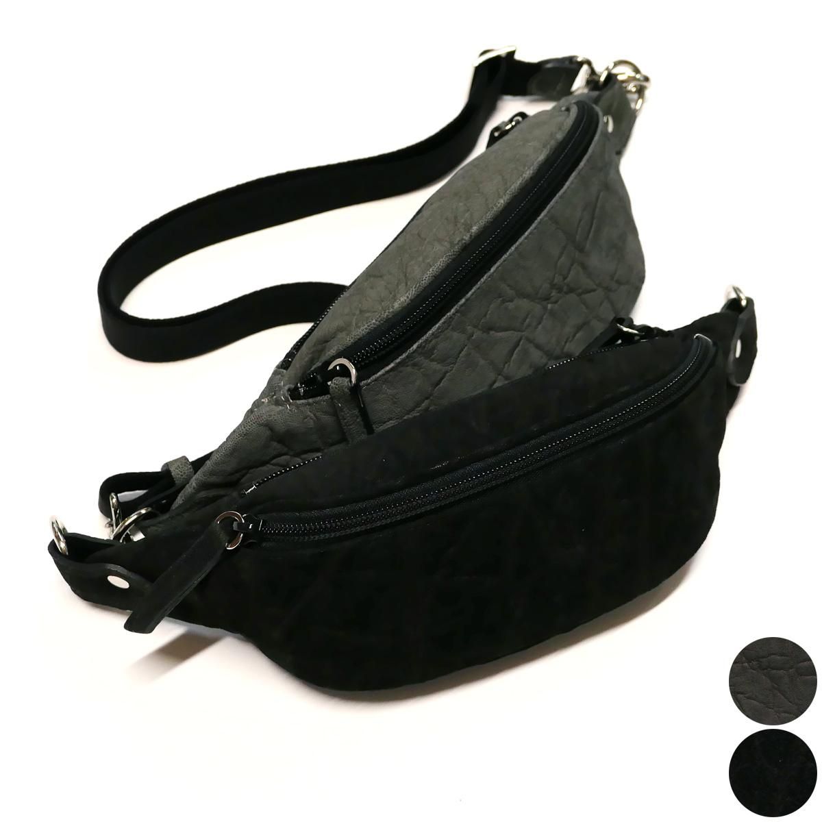 ボディバッグ ワンショルダーバック コンパクト エレファントレザー 象