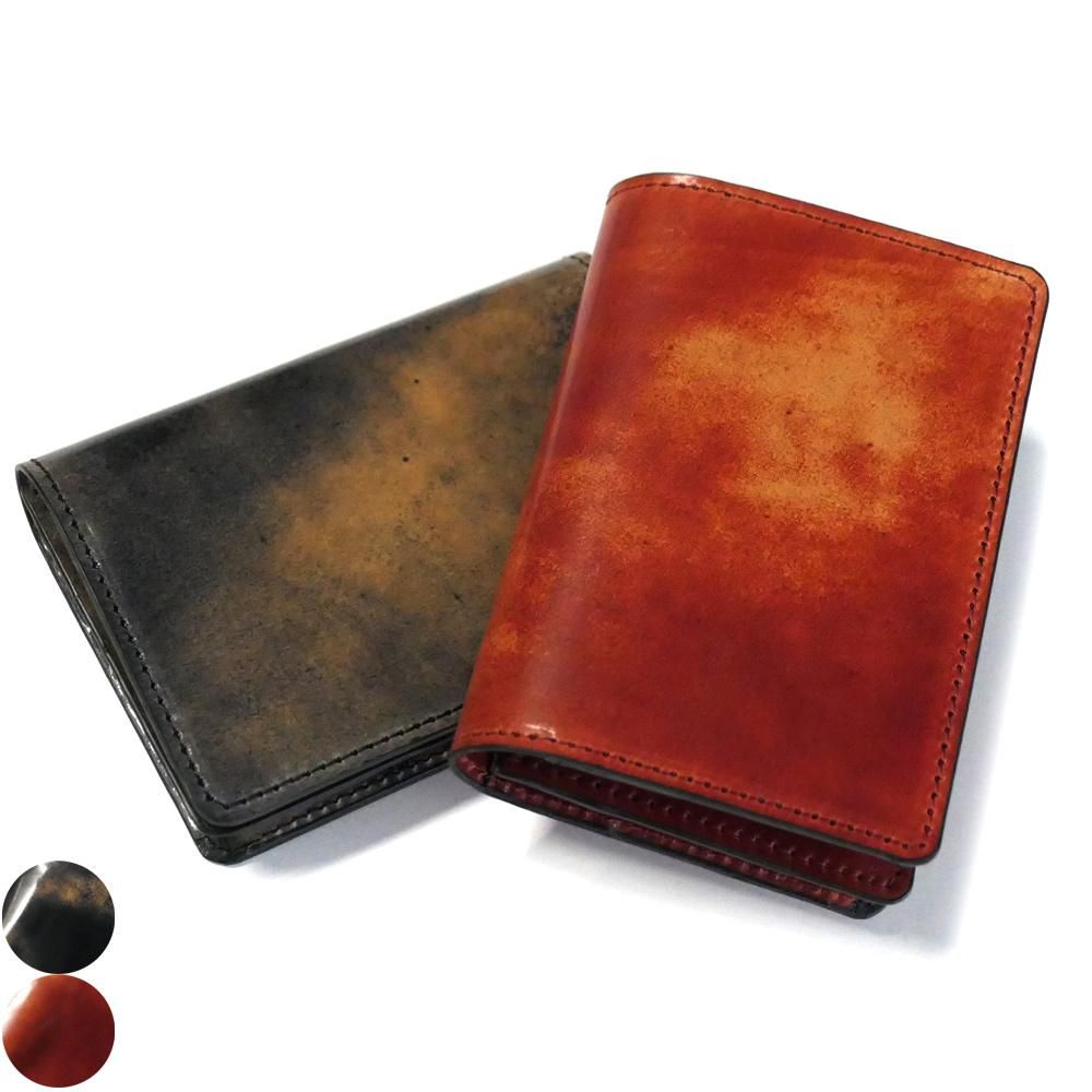 名刺入れ 名刺ケース 通しマチ型 メンズ レディース コードバン 馬革