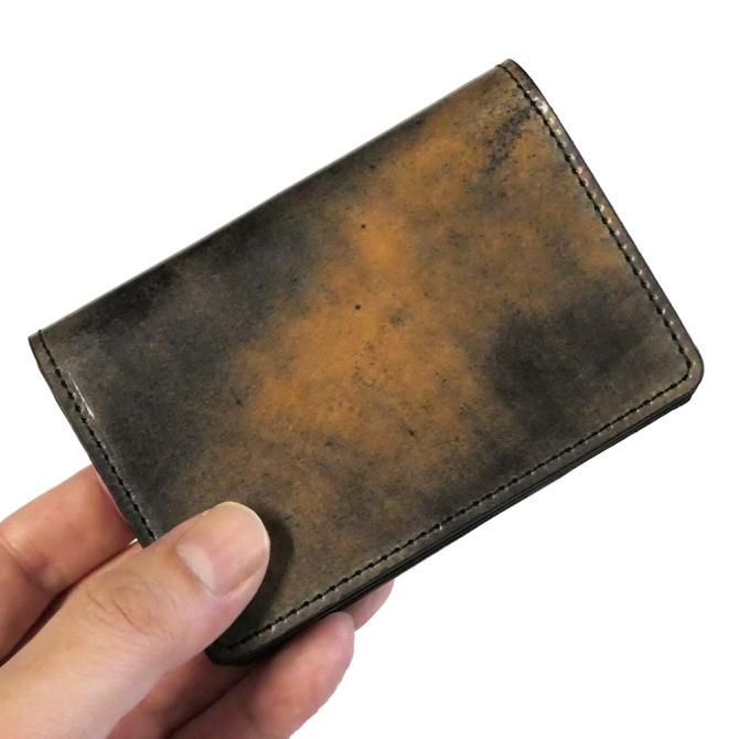 名刺入れ 名刺ケース 通しマチ型 メンズ レディース コードバン 馬革