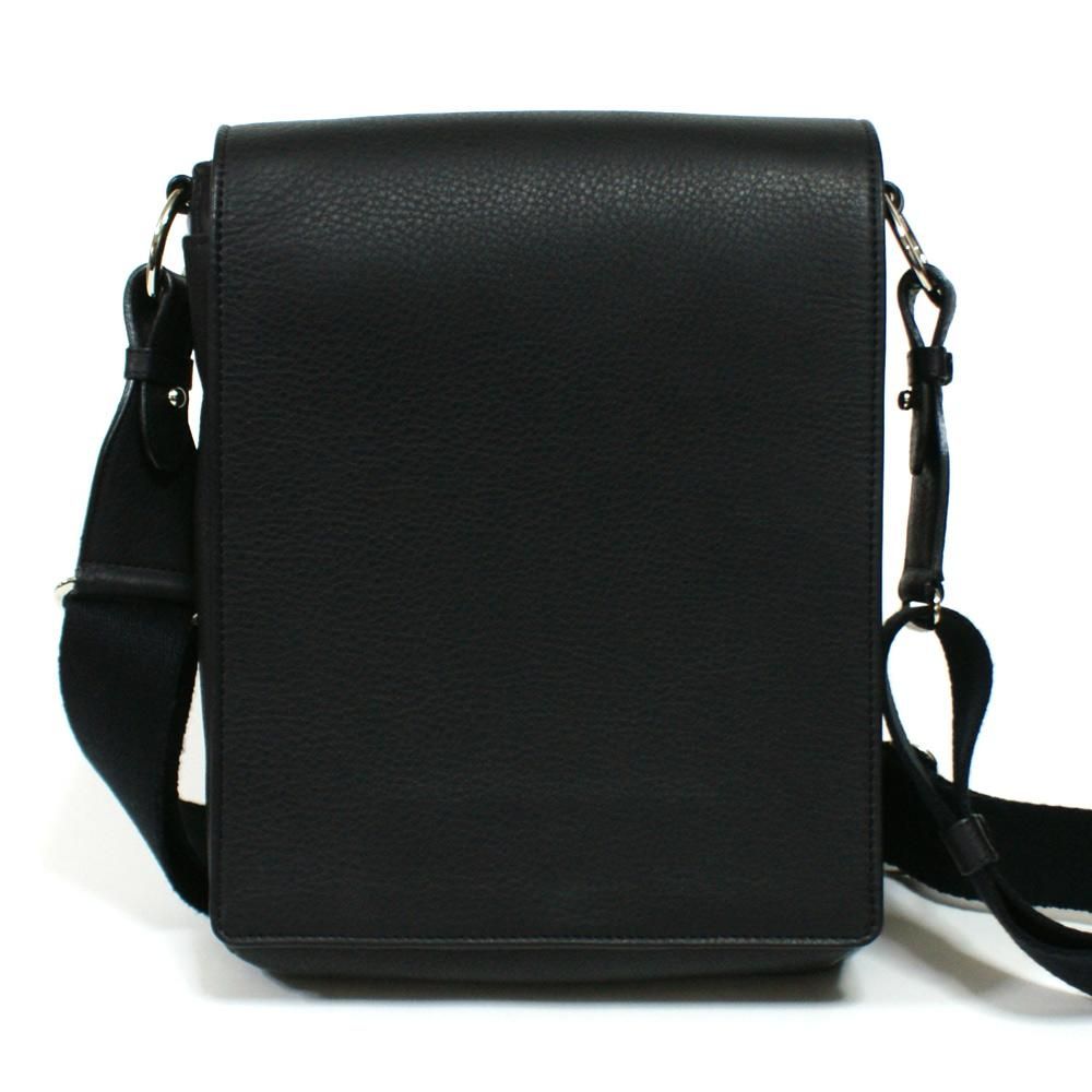 牛革/レザー ショルダーバッグ メンズ/日本製 ブラック