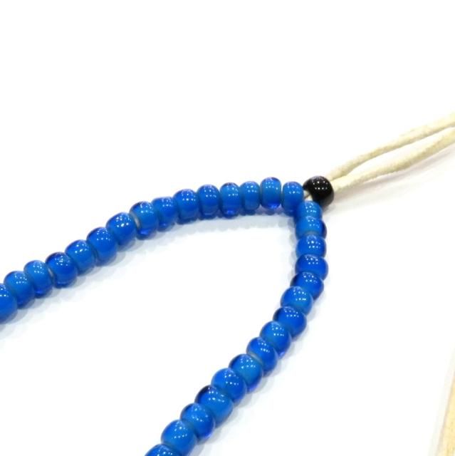 ビンゴブラザーズ ホワイトハーツ小ビーズネックレス(水色) - WACKO