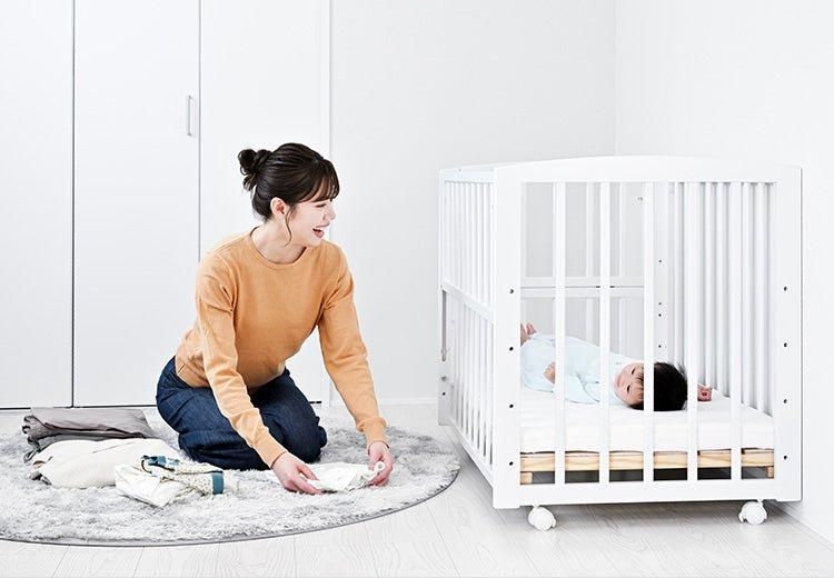 ノモック Wオープンハイタイプ ミニサイズ・コンパクトベビーベッド