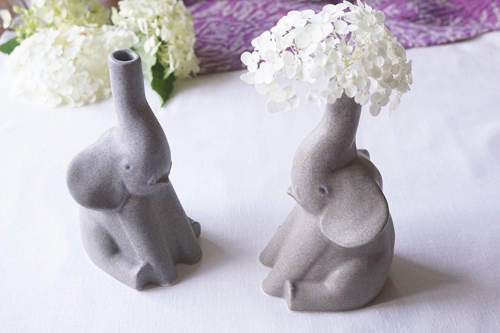 カ25 ゾウ花瓶 - 益子焼の小さな窯元「よしざわ窯」- 生活陶器