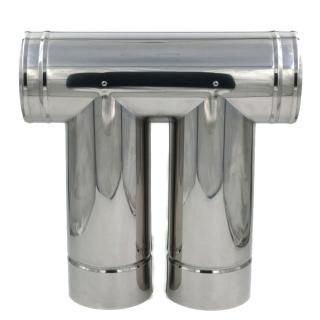 Φ150ツイン煙突トップTジョイント片側フタ付き - 遊火人キンタ作者の