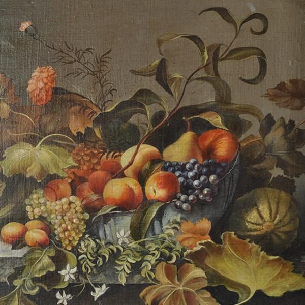 油絵 菅家令子 絵 絵画インテリア 額付(白) uF6-120309 静物 果物 油絵