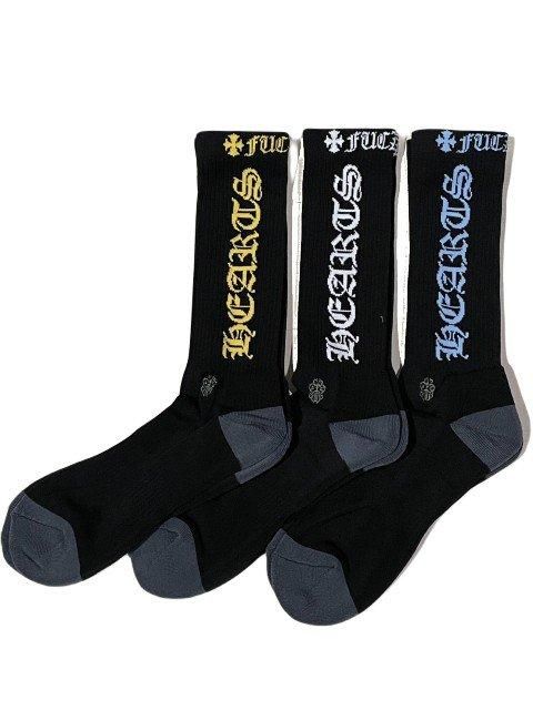 CHROME HEARTSクロムハーツ 靴下3Pset Lサイズ- 夜型大型セレクト