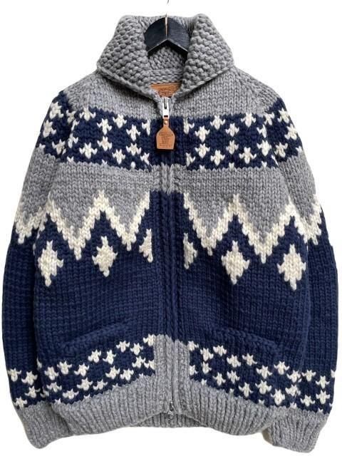 KANATA/カナタカウチンノルディックNORDIC ジップカーデ grey/white