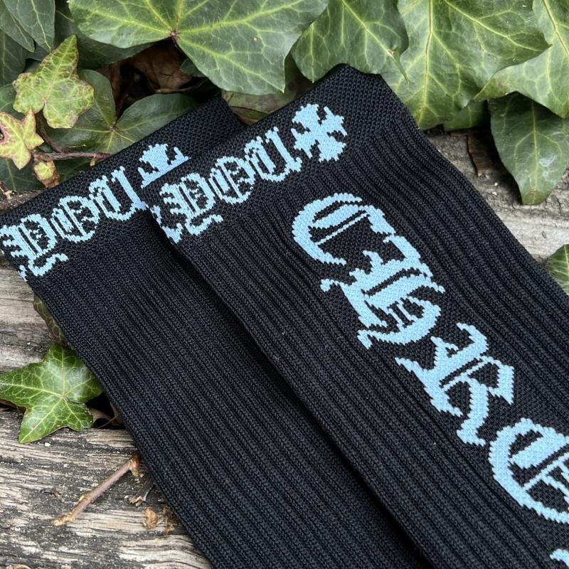 CHROME HEARTS (クロムハーツ) / CH LOGO SOCKS / BLACK × LIGHT BLUE