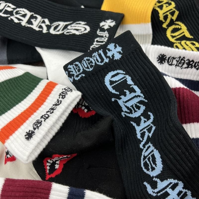 CHROME HEARTS (クロムハーツ) / CH LOGO SOCKS / BLACK × LIGHT BLUE