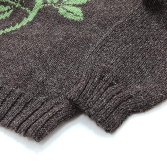 HAVE A GRATEFUL DAY｜ROSE KNIT CREW BROWN