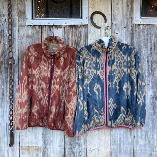 ジャワかすり柄フリースZIPブルゾン - TAKE FIVE | テイクファイブ