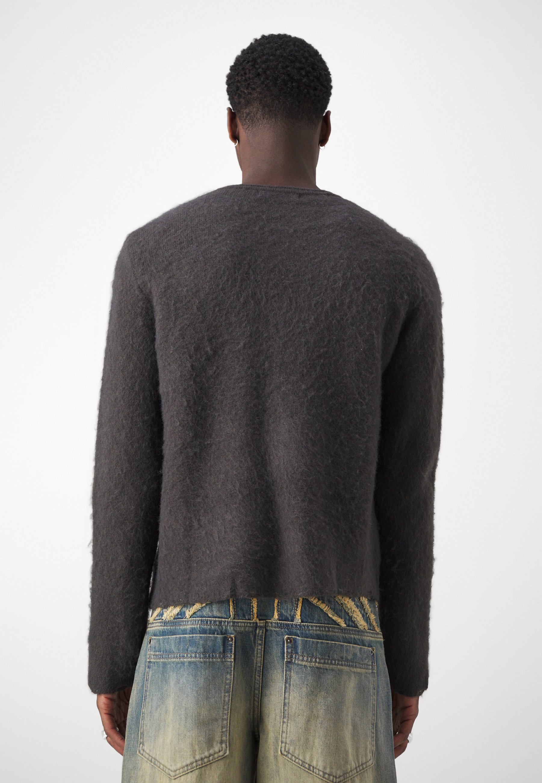 Jaded London BRUSHED CROSS INTARSIA - Jumper - black - Zalando.co.uk