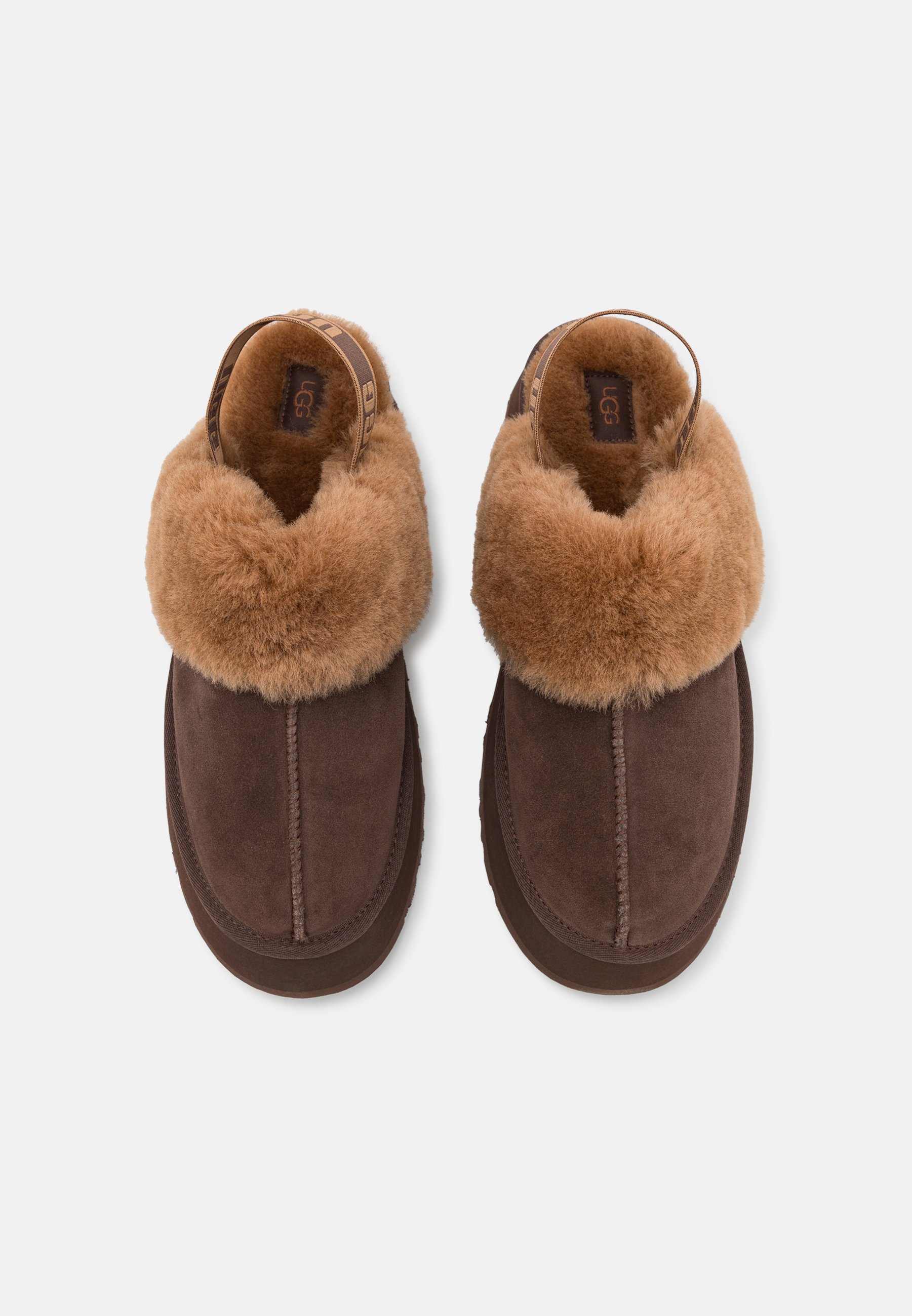 UGG FUNKETTE - Heeled mules - burnt cedar/dark brown - Zalando.co.uk