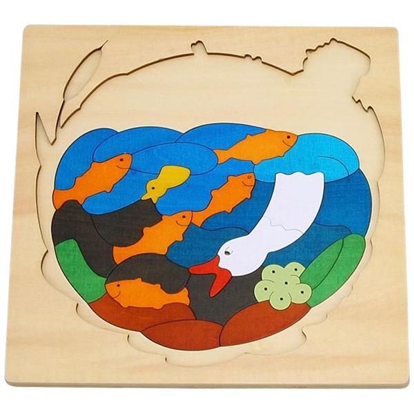 George Luck ジョージラック］木製2重パズル ダックス - 木のおもちゃ